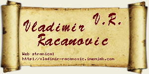 Vladimir Račanović vizit kartica
